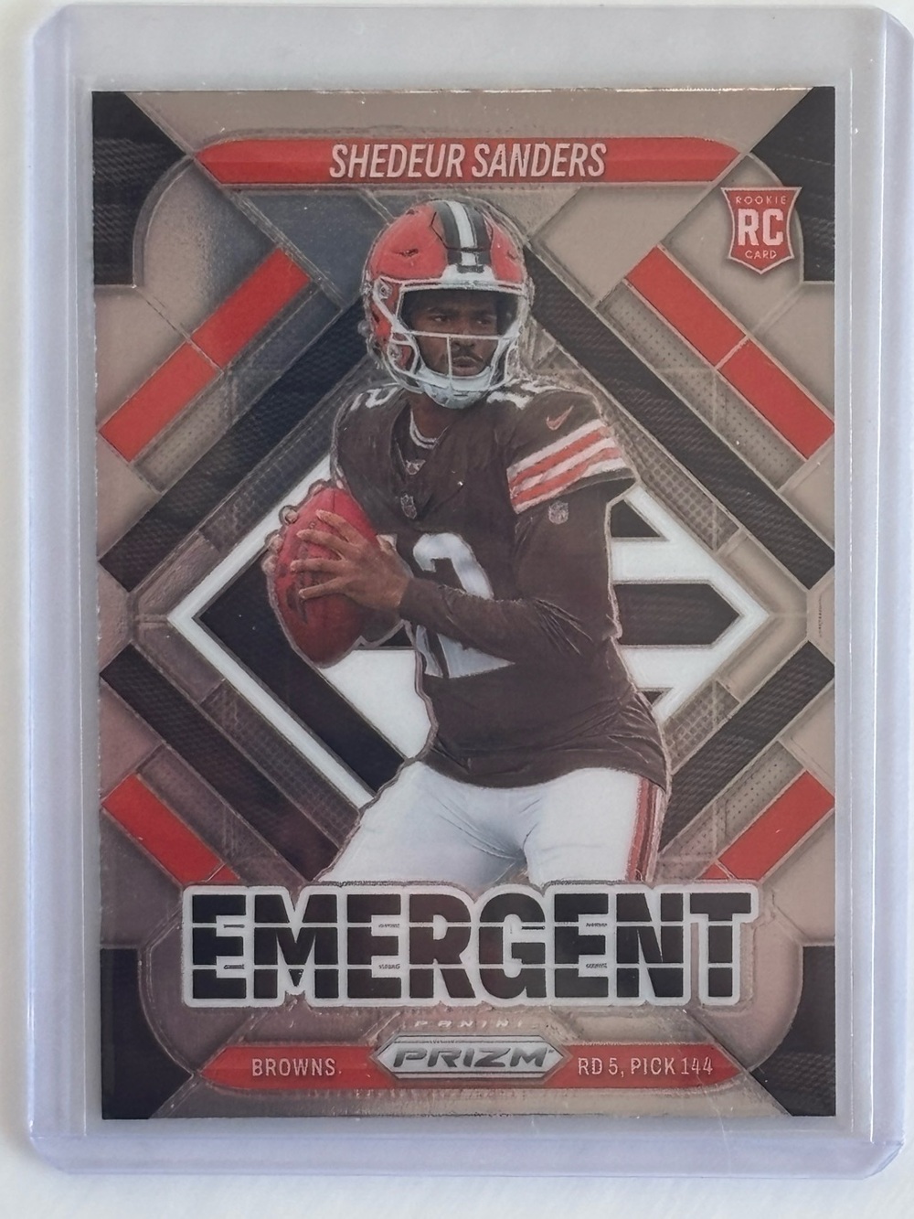 Shedeur Sanders 2025 Panini Prizm Emergent Rookie RC #17 Cleveland Browns